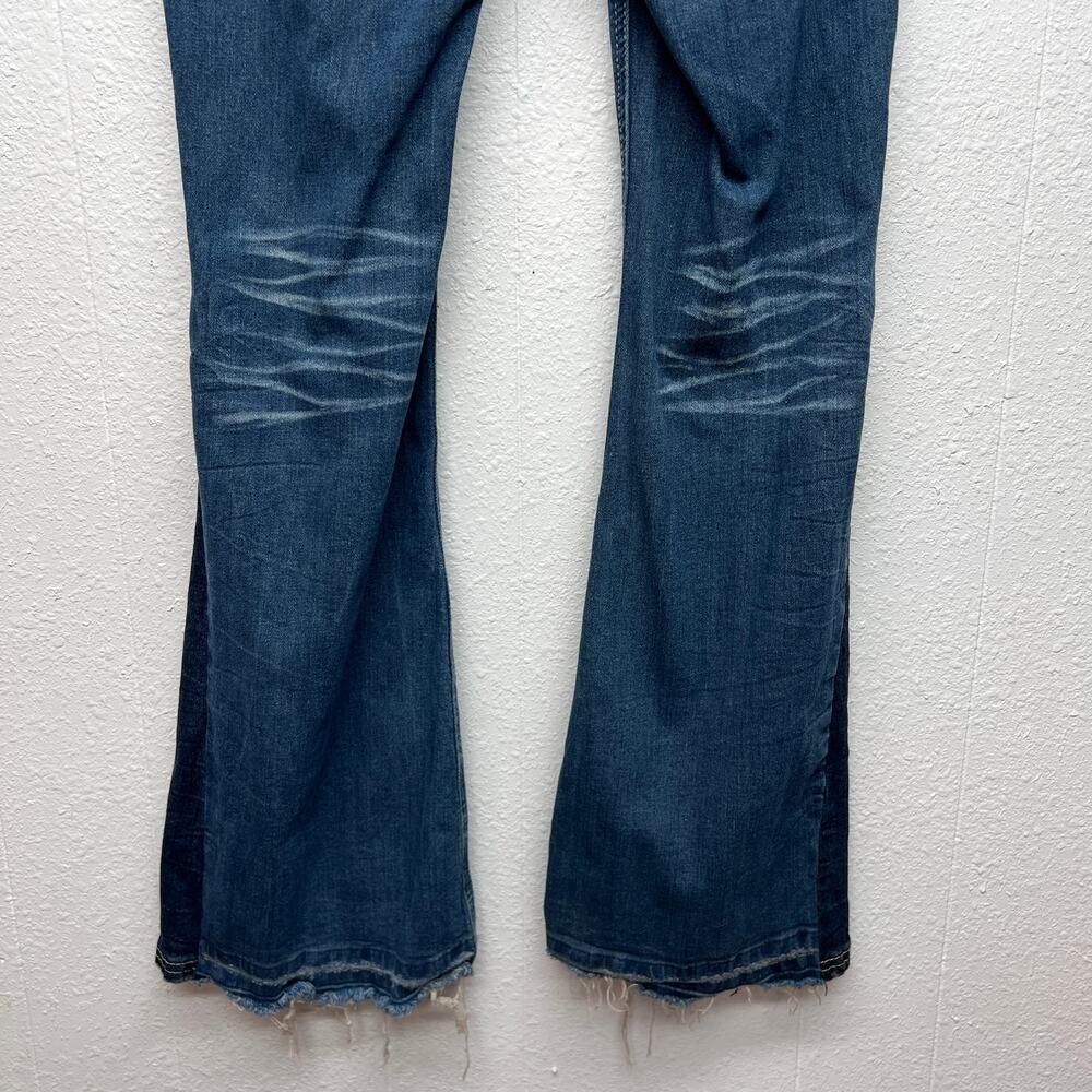 Vintage Y2K Jeans Vanilla Star Low Rise Lace Up Waist Flared Leg Sz 7 Distressed - Picture 8 of 14